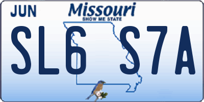 MO license plate SL6S7A