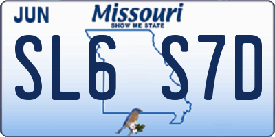 MO license plate SL6S7D