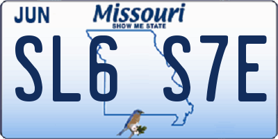 MO license plate SL6S7E