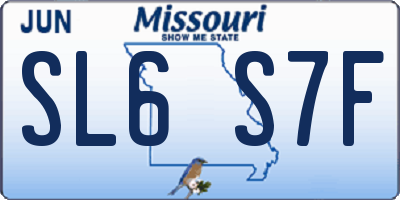 MO license plate SL6S7F