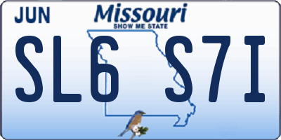 MO license plate SL6S7I