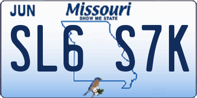 MO license plate SL6S7K