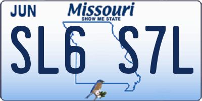 MO license plate SL6S7L