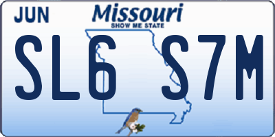 MO license plate SL6S7M