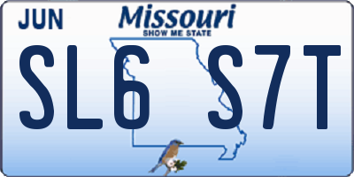 MO license plate SL6S7T