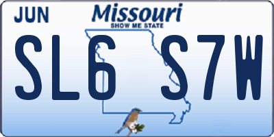 MO license plate SL6S7W