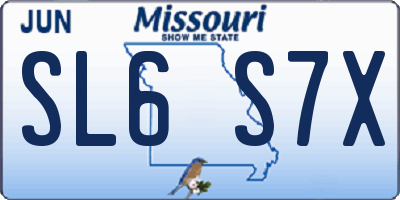 MO license plate SL6S7X