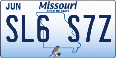 MO license plate SL6S7Z