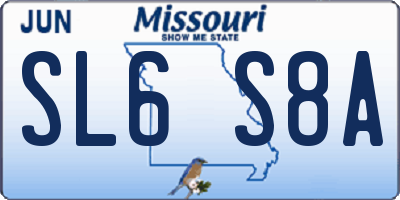 MO license plate SL6S8A