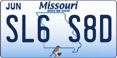 MO license plate SL6S8D
