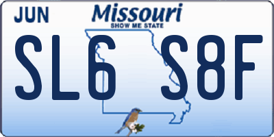 MO license plate SL6S8F