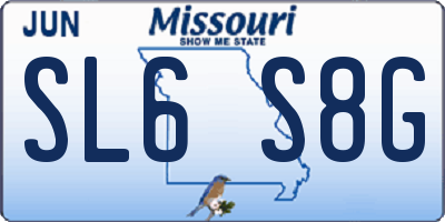 MO license plate SL6S8G