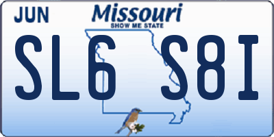 MO license plate SL6S8I