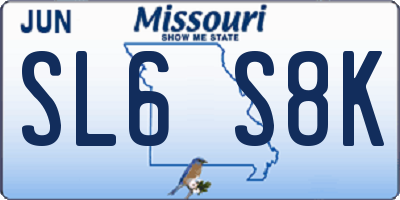 MO license plate SL6S8K
