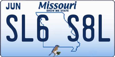 MO license plate SL6S8L