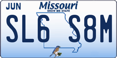 MO license plate SL6S8M