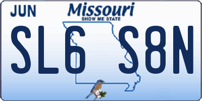 MO license plate SL6S8N