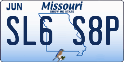 MO license plate SL6S8P
