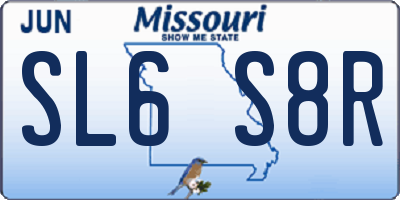 MO license plate SL6S8R