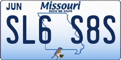 MO license plate SL6S8S