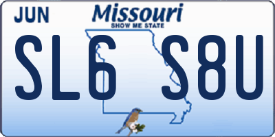 MO license plate SL6S8U