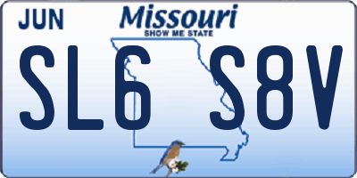 MO license plate SL6S8V