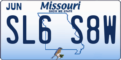MO license plate SL6S8W