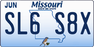 MO license plate SL6S8X