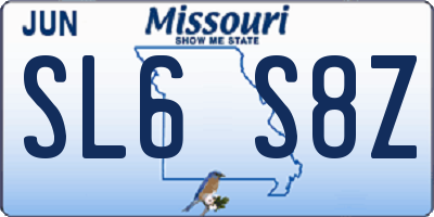 MO license plate SL6S8Z