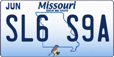 MO license plate SL6S9A