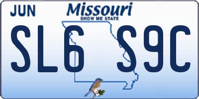 MO license plate SL6S9C