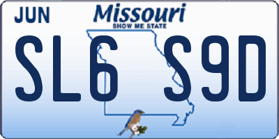 MO license plate SL6S9D