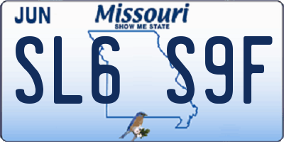 MO license plate SL6S9F