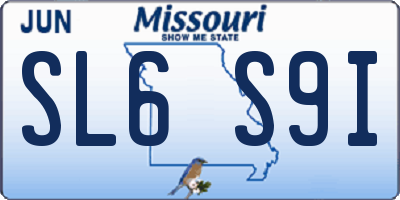 MO license plate SL6S9I