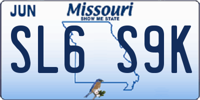 MO license plate SL6S9K