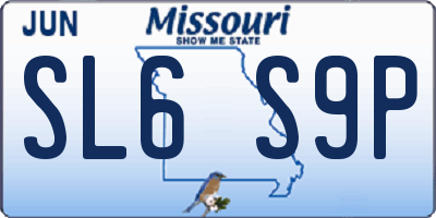 MO license plate SL6S9P