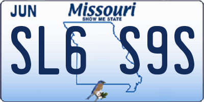 MO license plate SL6S9S