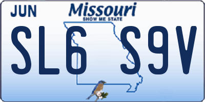 MO license plate SL6S9V