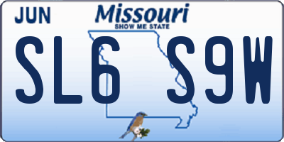 MO license plate SL6S9W