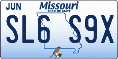 MO license plate SL6S9X