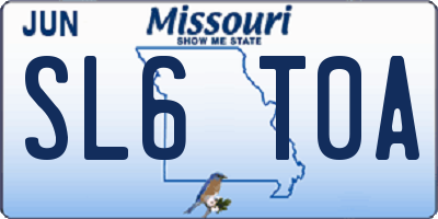 MO license plate SL6T0A
