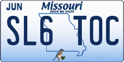 MO license plate SL6T0C