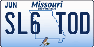 MO license plate SL6T0D