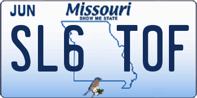 MO license plate SL6T0F
