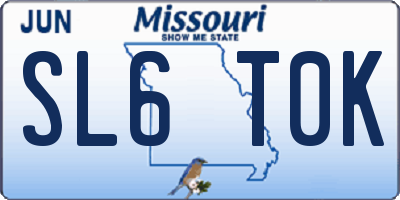 MO license plate SL6T0K