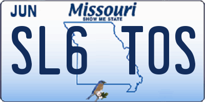 MO license plate SL6T0S