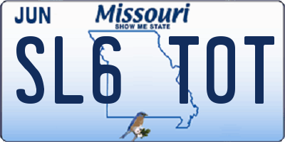 MO license plate SL6T0T