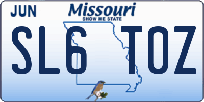 MO license plate SL6T0Z