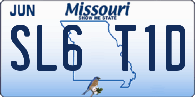 MO license plate SL6T1D