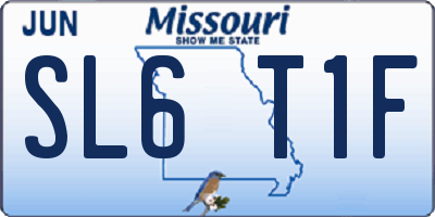 MO license plate SL6T1F